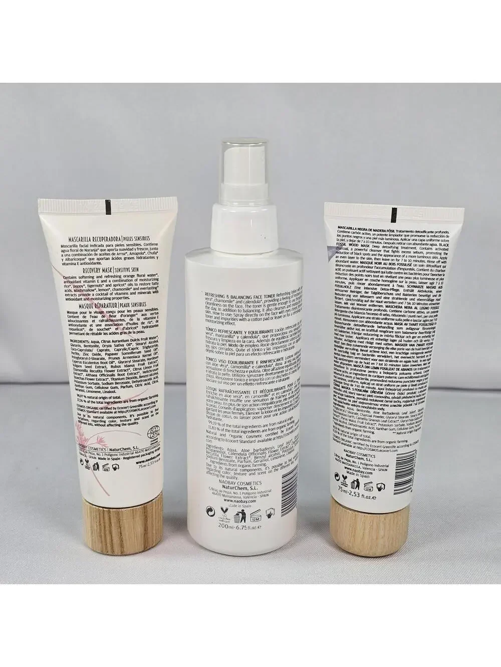 New Naobay Bundle Detox Black Mask Toner Moisturizer Recovery Anti-Aging Mask